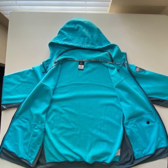 Nike Men's Basketball Therma-fit Elite Full Zip Jacket Hoodie Aqua Blue Size L - Picture 3 of 13